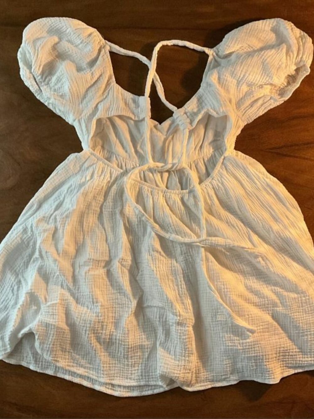 Princess Polly White Tie Back Mini Dress Size 6